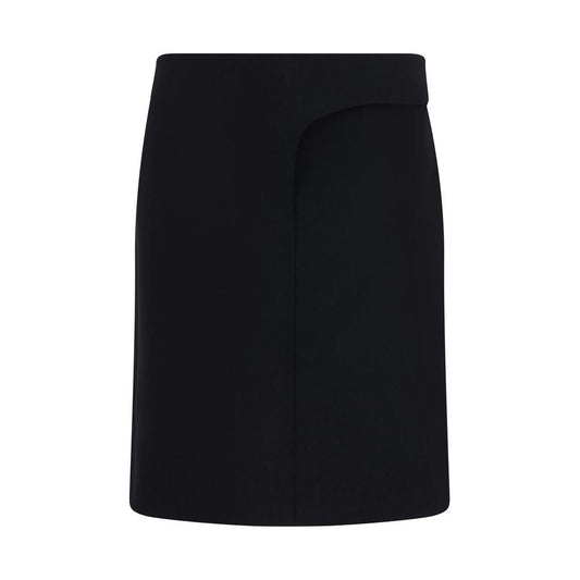 Jacquemus La Jupe Obra Mini Skirt, asymmetrical design, black monochrome, back slit, welt pocket, zipper and hook closure, regular fit.