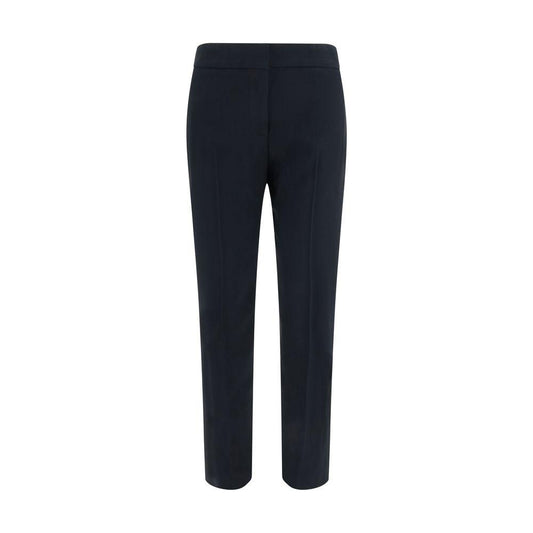 Alexander McQueen pants with hook-and-eye closure, front zipper, two side pockets, and one back welt pocket, black color.