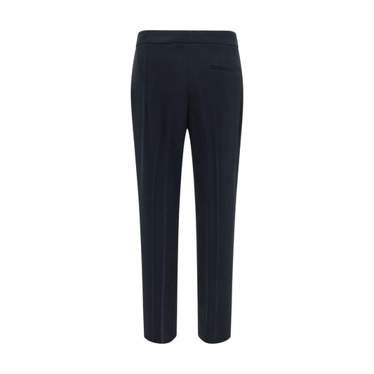 Back view of Alexander McQueen pants with hook-and-eye button, zipper closure, and pockets. Fashionable designer menswear.