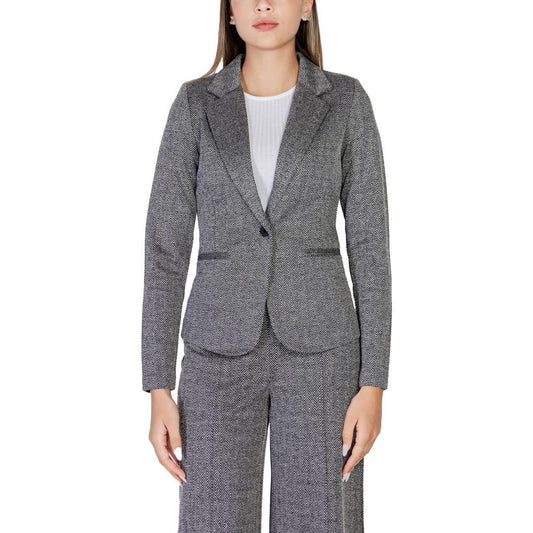 ICHI Black Polyester Suits & Blazer