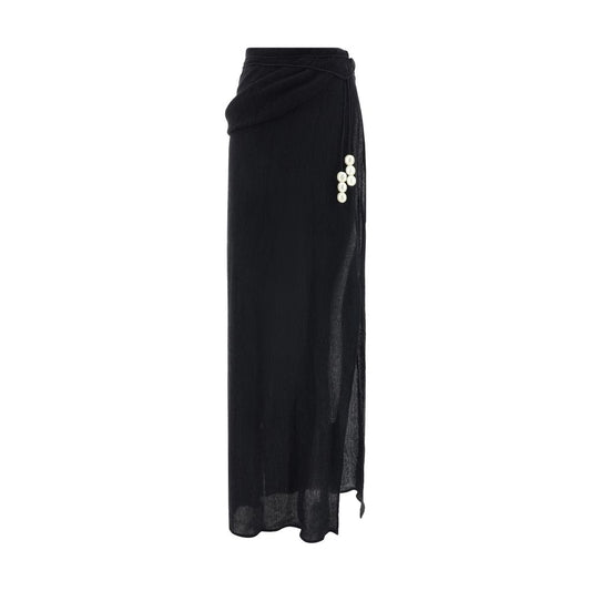 Magda Butrym Pareo Long Skirt Magda Butrym Black