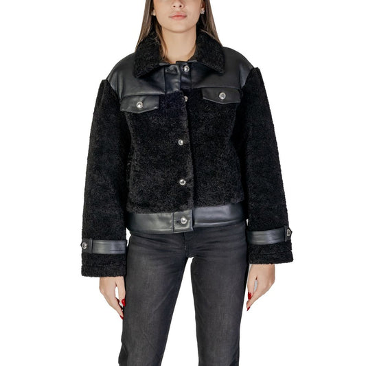 Morgan De Toi Black Polyester Jackets & Coat Morgan De Toi Black