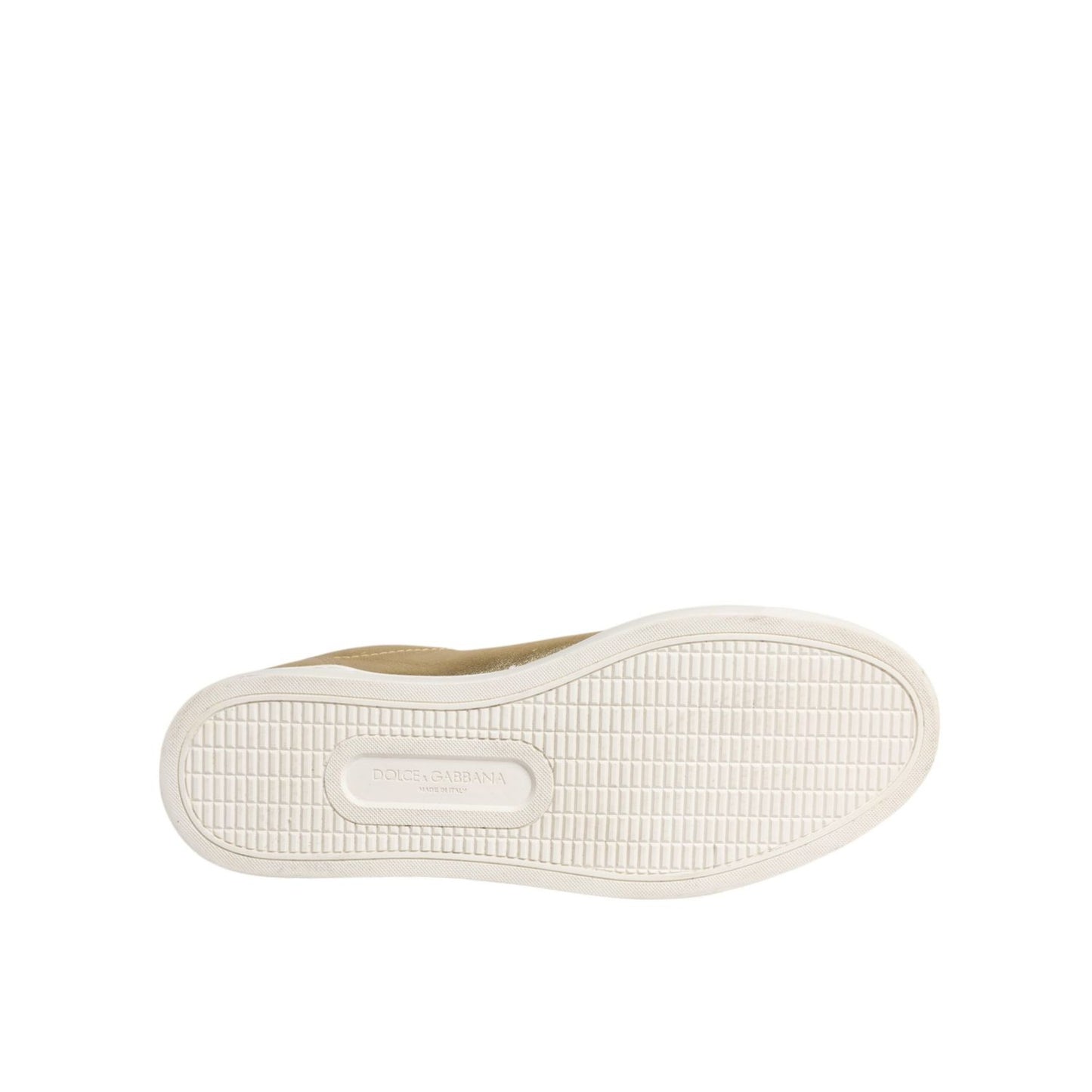 Dolce & Gabbana Gold Leather Logo London Men Sneakers Shoes