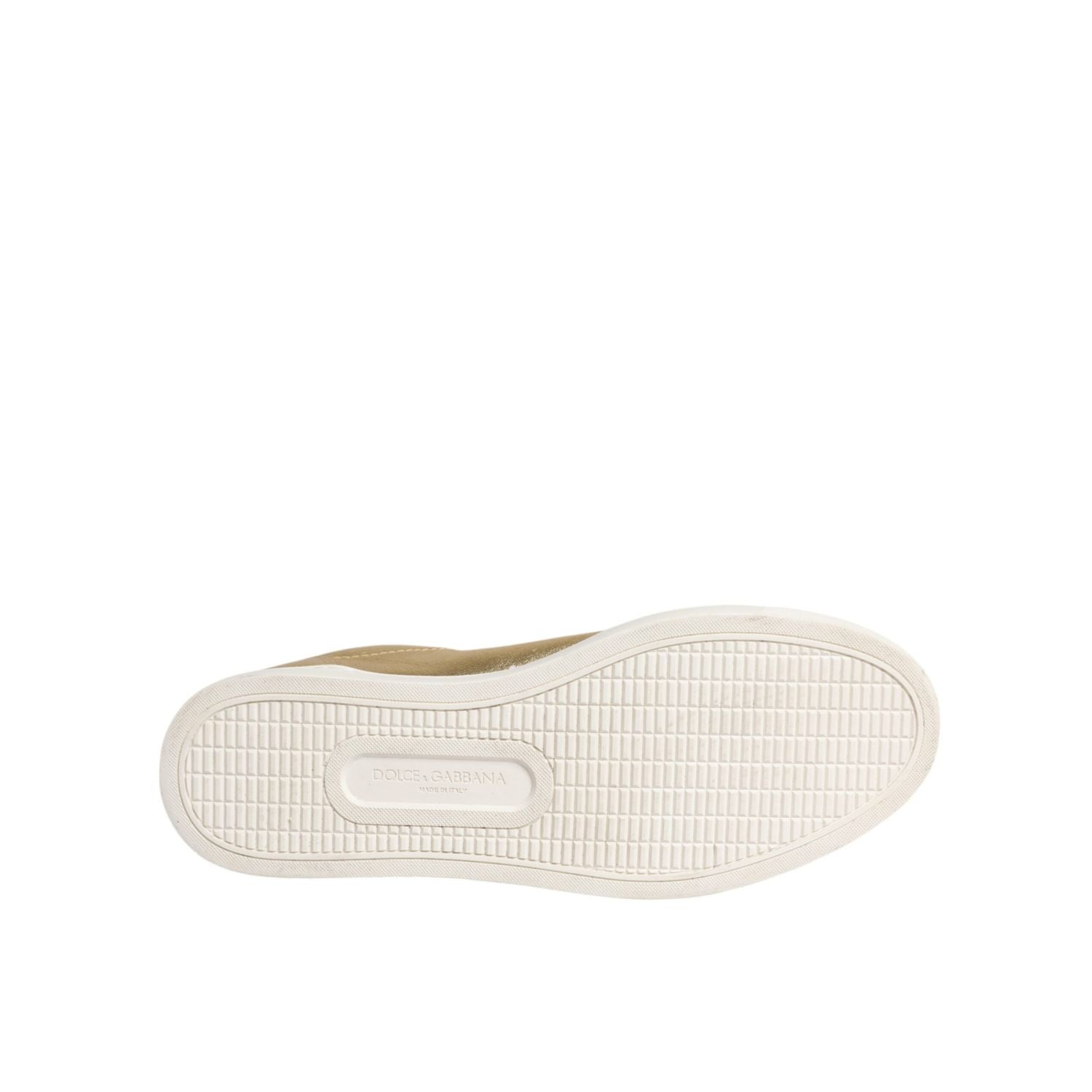 Dolce & Gabbana Gold Leather Logo London Men Sneakers Shoes