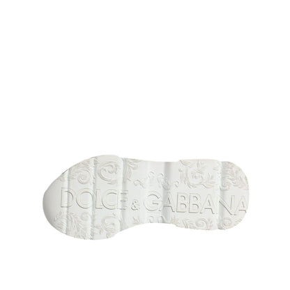 Dolce & Gabbana White Daymaster Hand Painted Sneakers Shoes