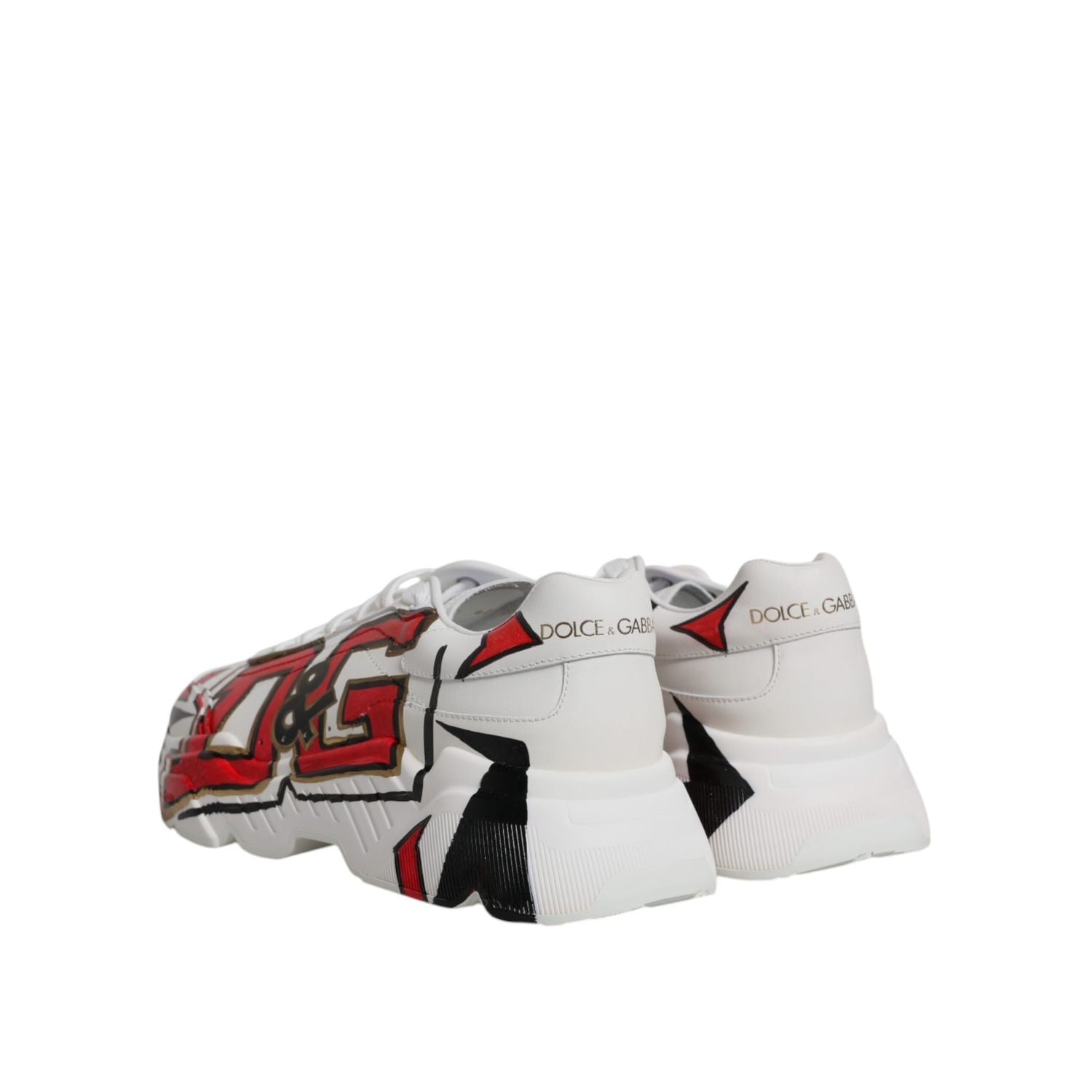 Dolce & Gabbana White Daymaster Hand Painted Sneakers Shoes