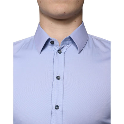Dolce & Gabbana Light Blue Cotton Slim Fit SICILIA Dress Shirt