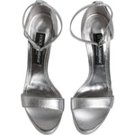 Dolce & Gabbana Silver Leather Platform Keira Sandals Shoes LA12077-40
