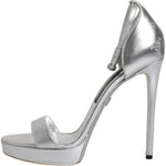 Dolce & Gabbana Silver Leather Platform Keira Sandals Shoes LA12077-40