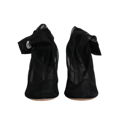 Dolce & Gabbana Black Nylon Stretch Mesh Sock Boots Shoes