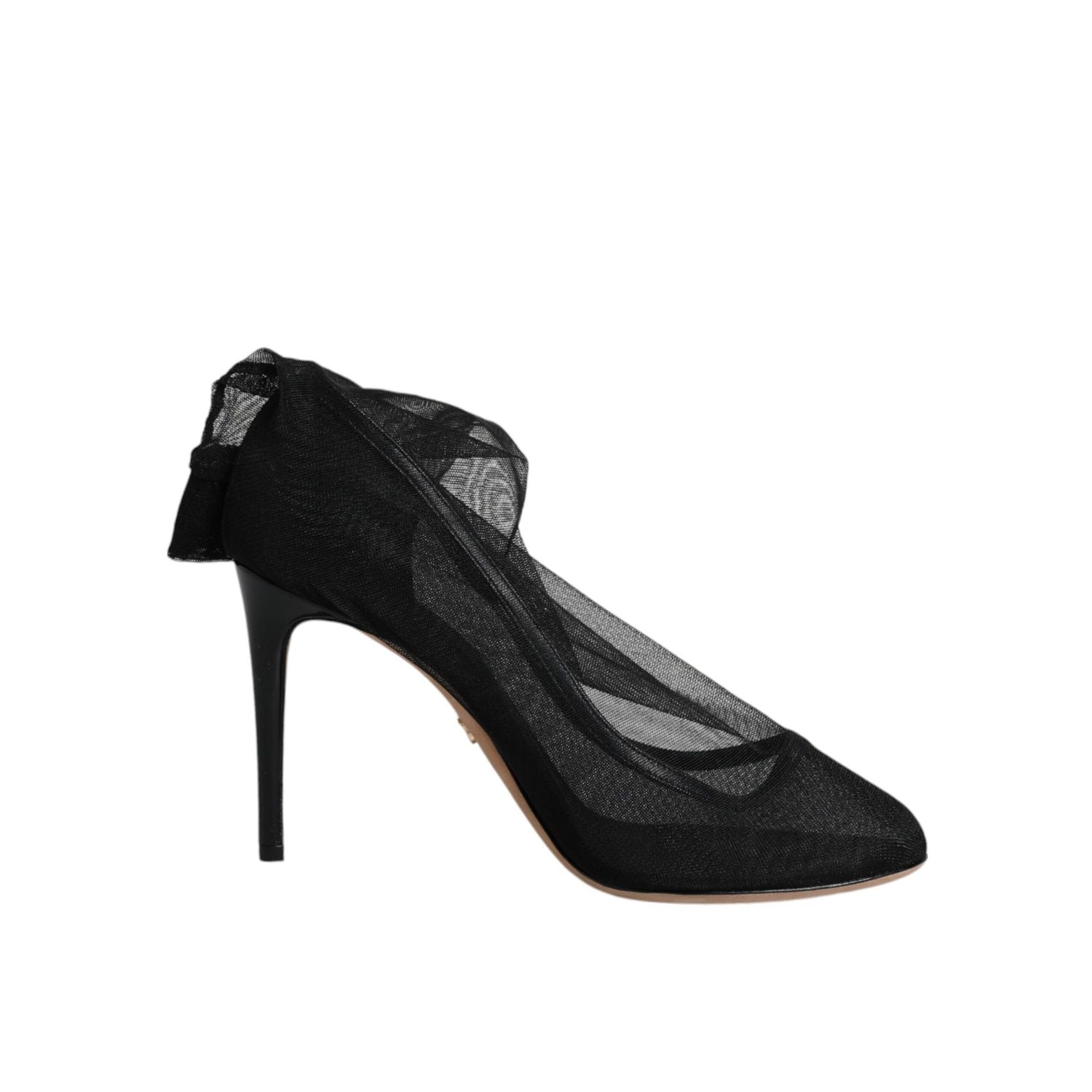 Dolce & Gabbana Black Nylon Stretch Mesh Sock Boots Shoes