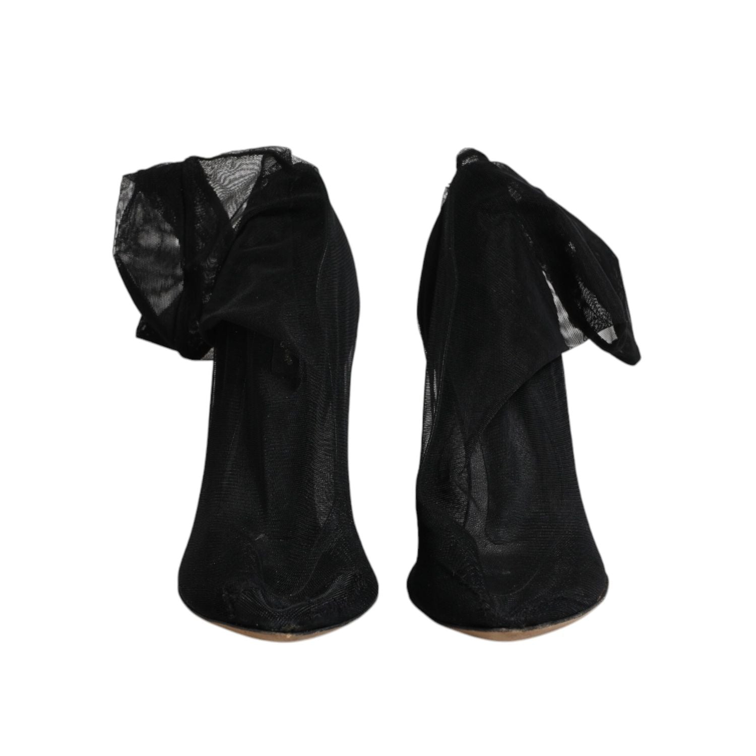 Dolce & Gabbana Black Nylon Stretch Mesh Sock Boots Shoes