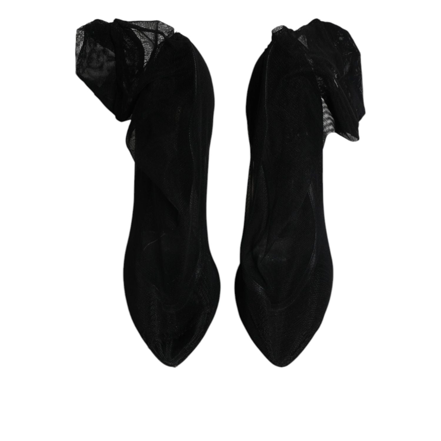 Dolce & Gabbana Black Nylon Stretch Mesh Sock Boots Shoes