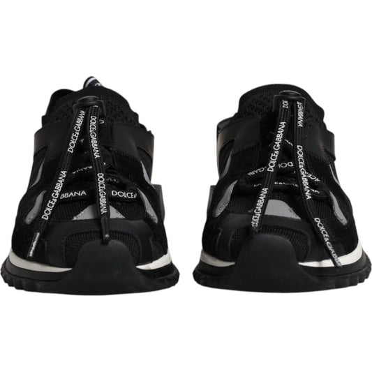 Dolce & Gabbana Black White Logo Sorrento Sneakers Shoes LA12155-36.5