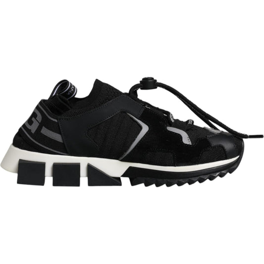 Dolce & Gabbana Black White Logo Sorrento Sneakers Shoes LA12155-36.5