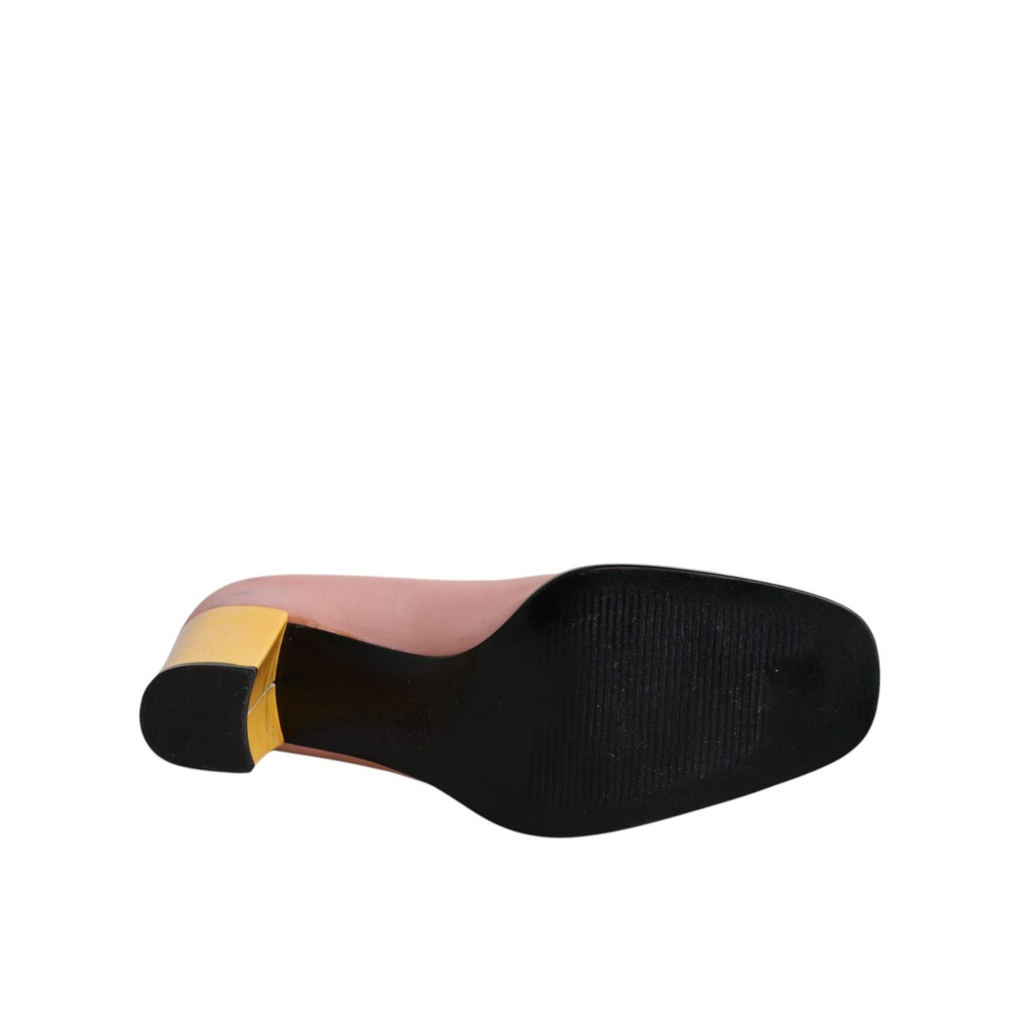 Dolce & Gabbana Pink Yellow Leather Block Heels Pumps Shoes LA12213-39
