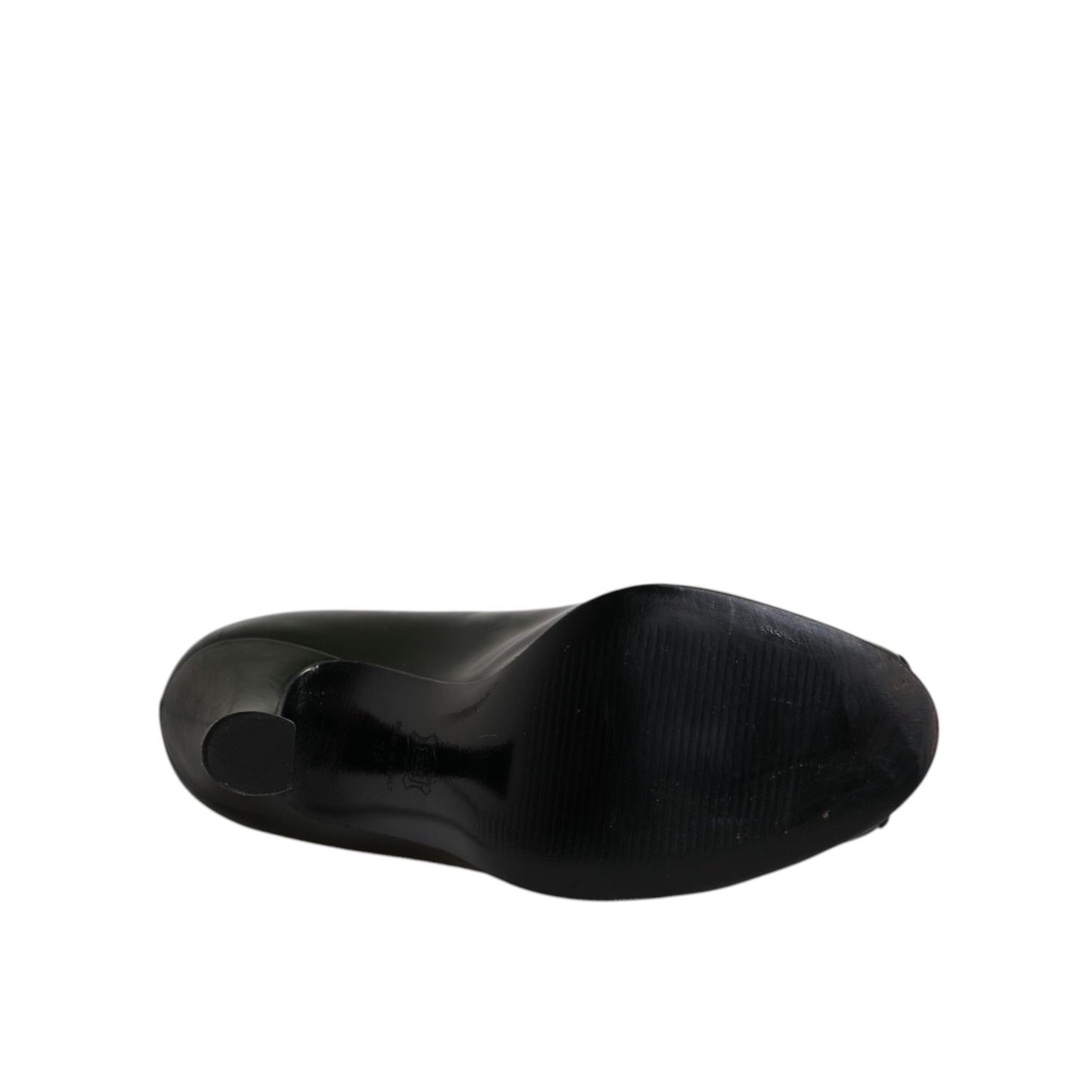 Dolce & Gabbana Green Leather Peep Toe Heels Pumps Shoes