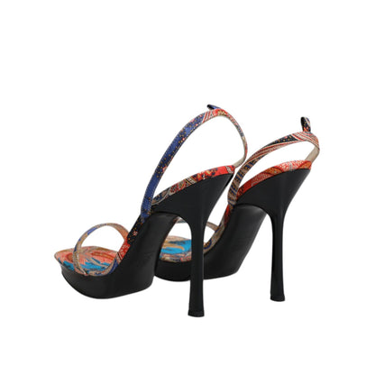 Dolce & Gabbana Multicolor Floral High Heels Sandals Shoes