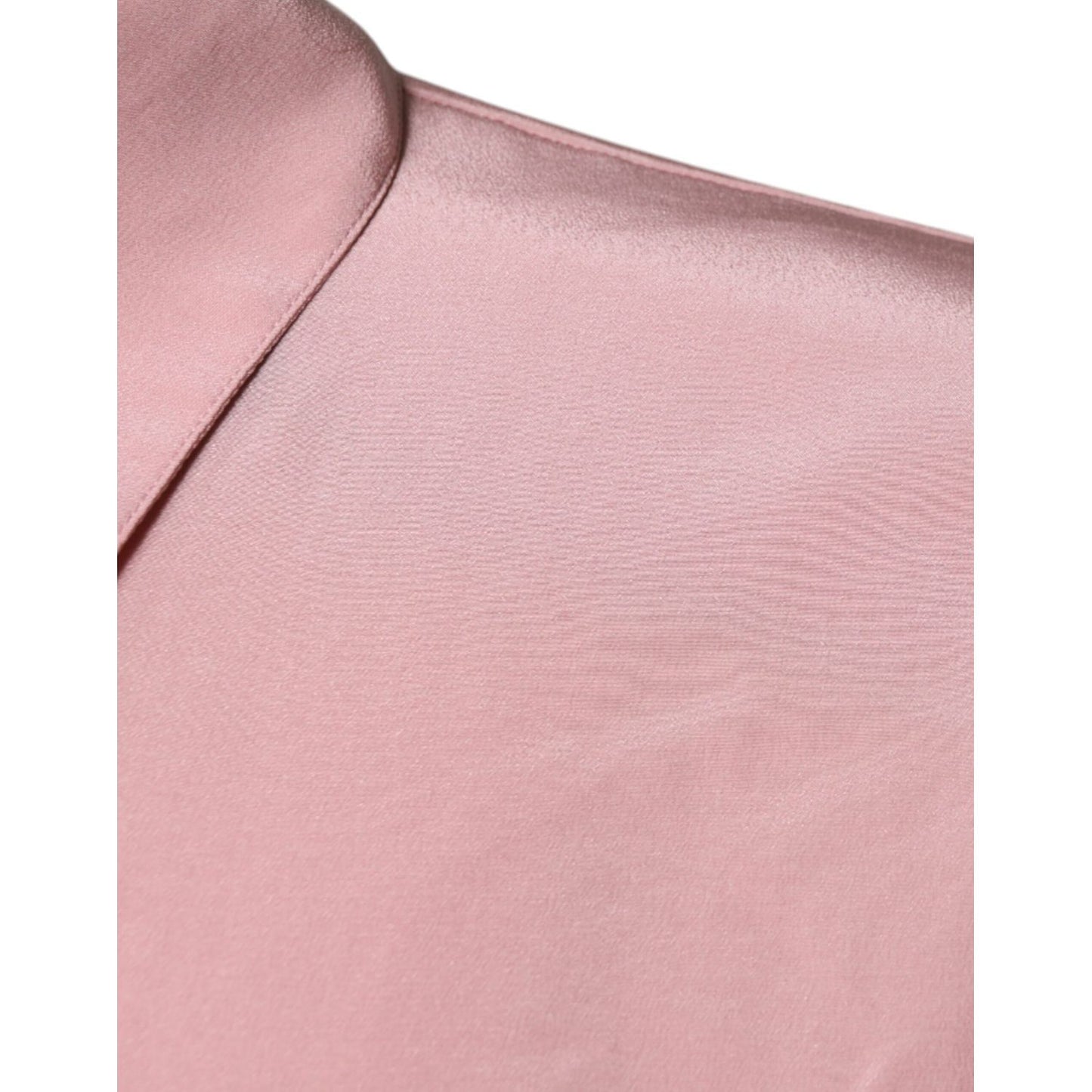 Dolce & Gabbana Pink Cotton Long Sleeves Collared Blouse Top