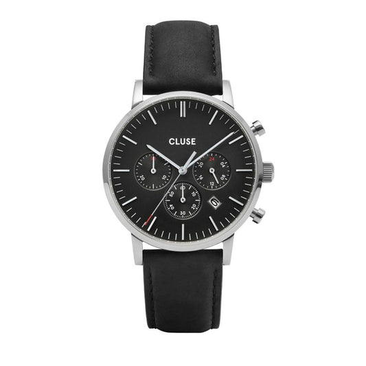 Cluse Black Leather Watch CLCW0101502001AC