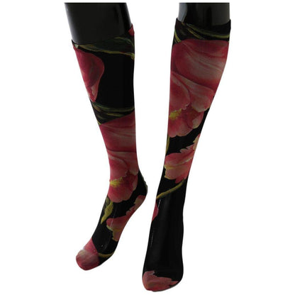 Dolce & Gabbana Multicolor Floral Tulip Nylon Socks