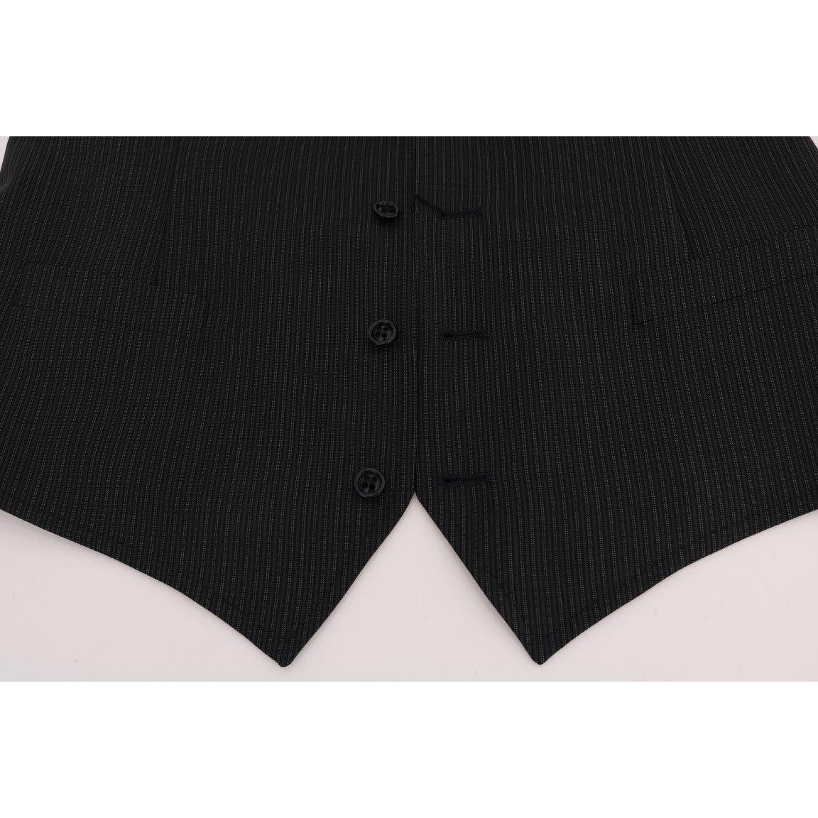 سترة أنيقة مخططة من الصوف باللون الرمادي من دولتشي آند غابانا