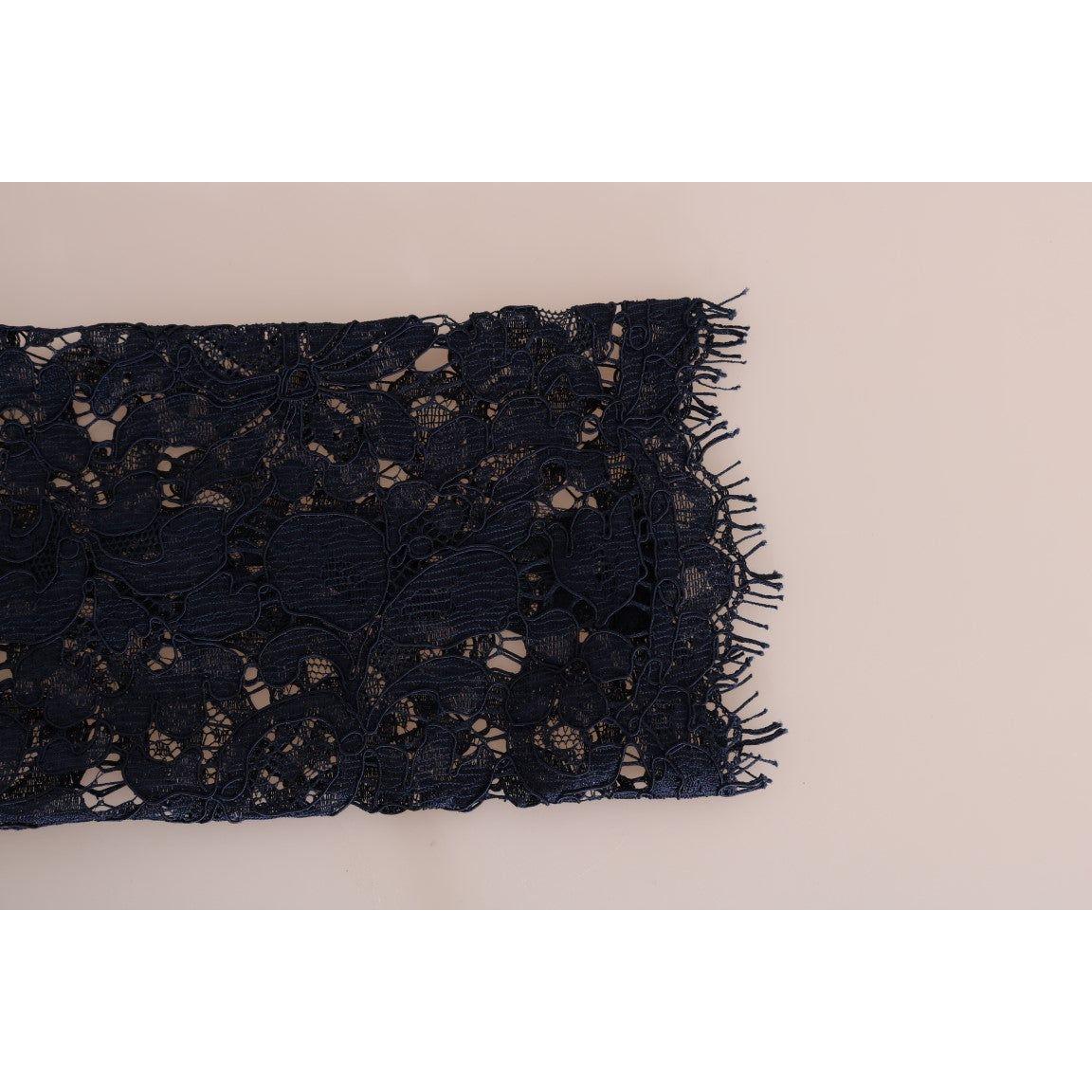 Dolce & Gabbana Blue Taormina Floral Lace Sheath Dress