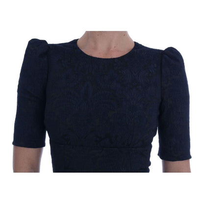 Dolce & Gabbana Black Blue Flare Mini Dress Dresses