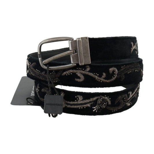 Dolce & Gabbana Elegant Black Cotton-Leather Men's Belt Belt Dolce & Gabbana Black