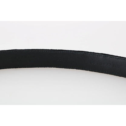 Dolce & Gabbana Black Cotton Royal Bee Embroidery Belt Belt