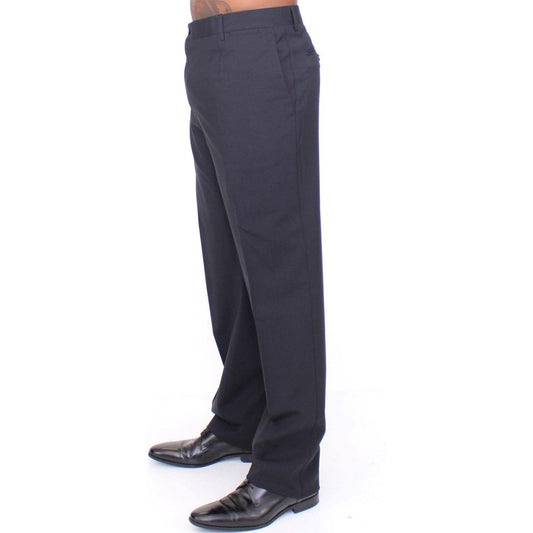 Dolce & Gabbana Elegant Pleated Black Wool Trousers Jeans & Pants Dolce & Gabbana Dark Slate Gray