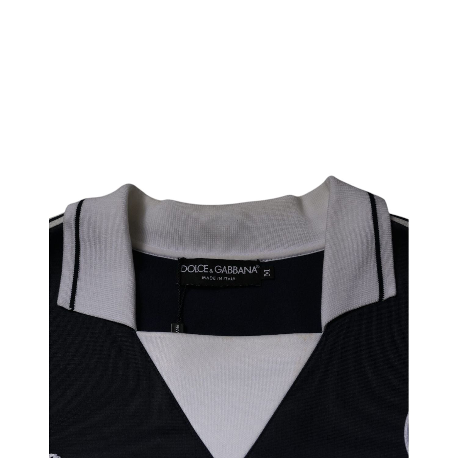 Dolce & Gabbana Blue Logo Jersey Collared Pullover Sweater