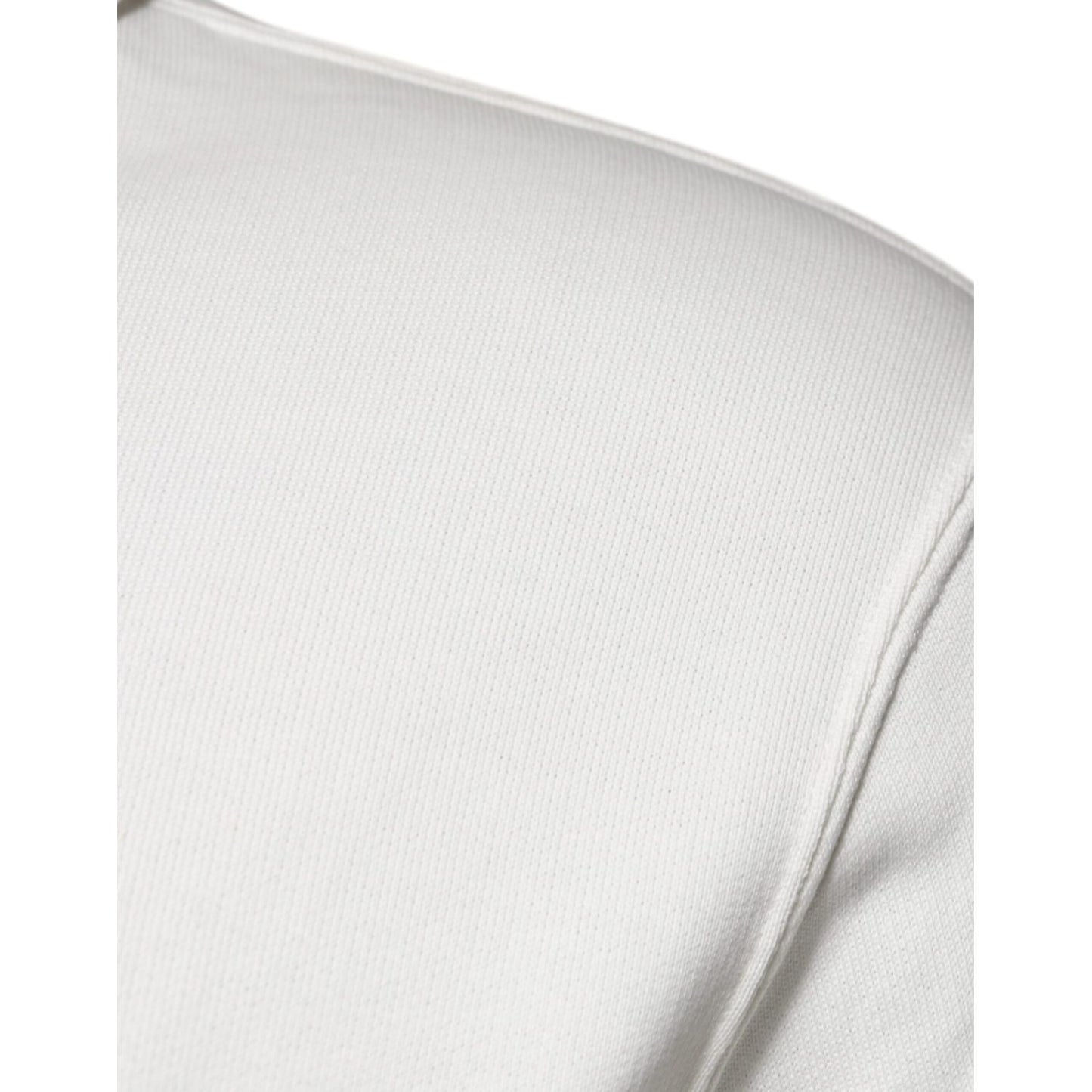 Dolce & Gabbana White Caesar Cotton Hooded Pullover Sweater