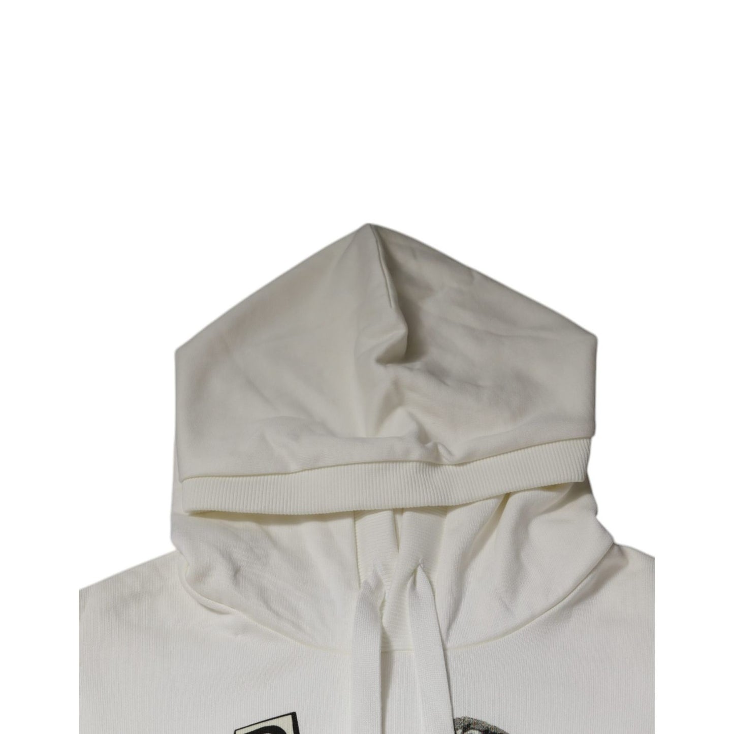Dolce & Gabbana White Caesar Cotton Hooded Pullover Sweater