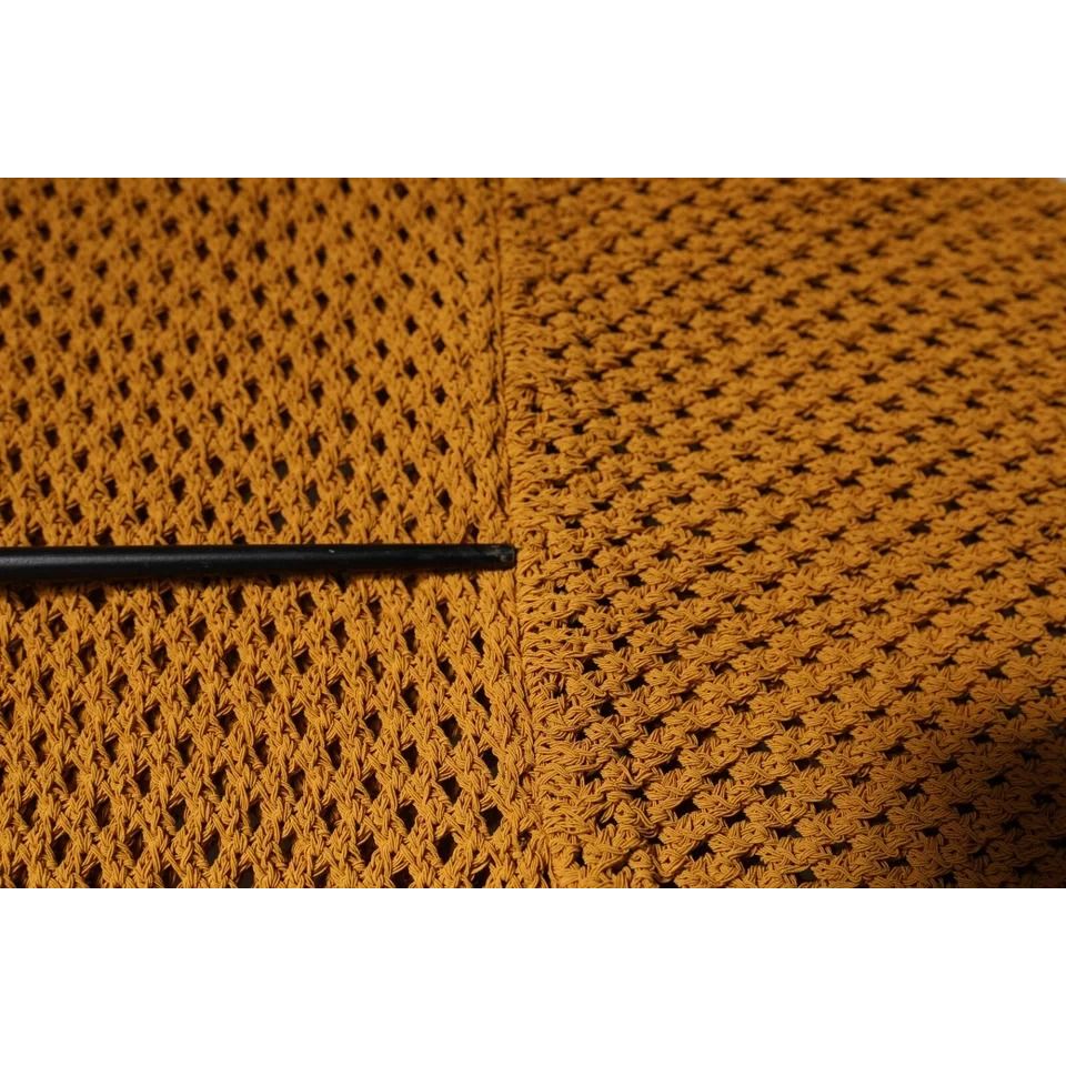 Dolce & Gabbana Brown Perforated Collared Short Sleeves T-shirt