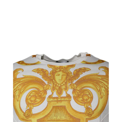 Versace White Medusa Print Cotton Crew Neck T-shirt