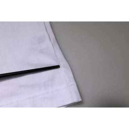 Dolce & Gabbana White Panda King Cotton Crew Neck T-shirt