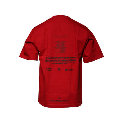 Dolce & Gabbana Red DG Eye Cotton Crew Neck T-shirt