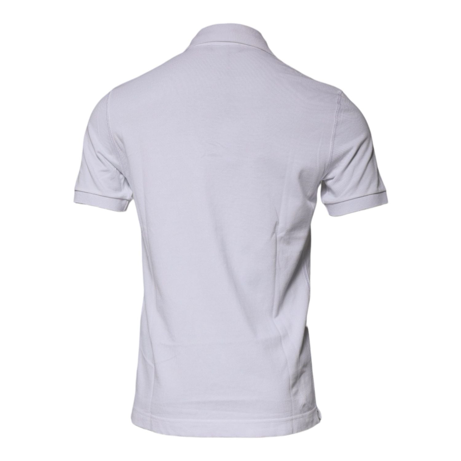 Dolce & Gabbana White Cotton Logo Plaque Collared Polo T-shirt