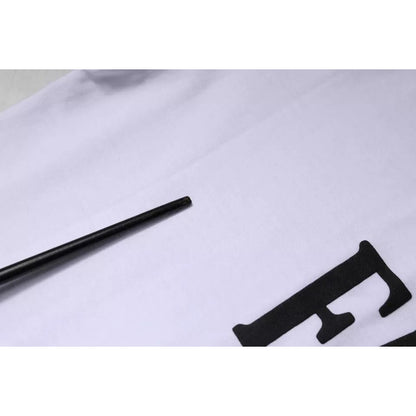 Dolce & Gabbana White Graphic Print Cotton Crew Neck T-shirt