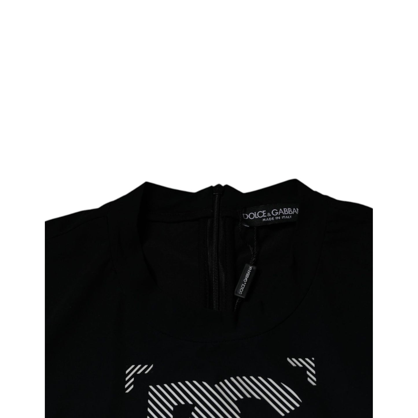 Dolce & Gabbana Black Graphic Print Nylon Crew Neck T-shirt