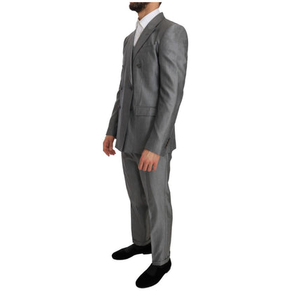 Dolce & Gabbana Black Stretch Crystal Bee Slim Fit Suit Suit