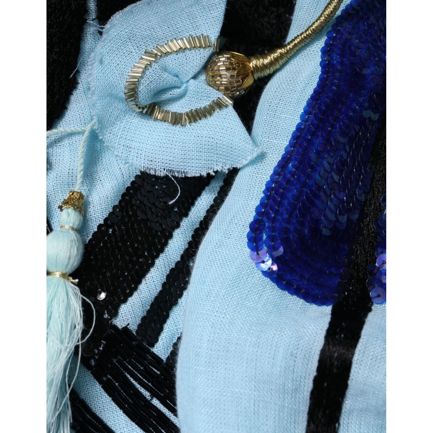 Christian Pellizzari Light Blue Floral Embellished Shirt Maxi Dress