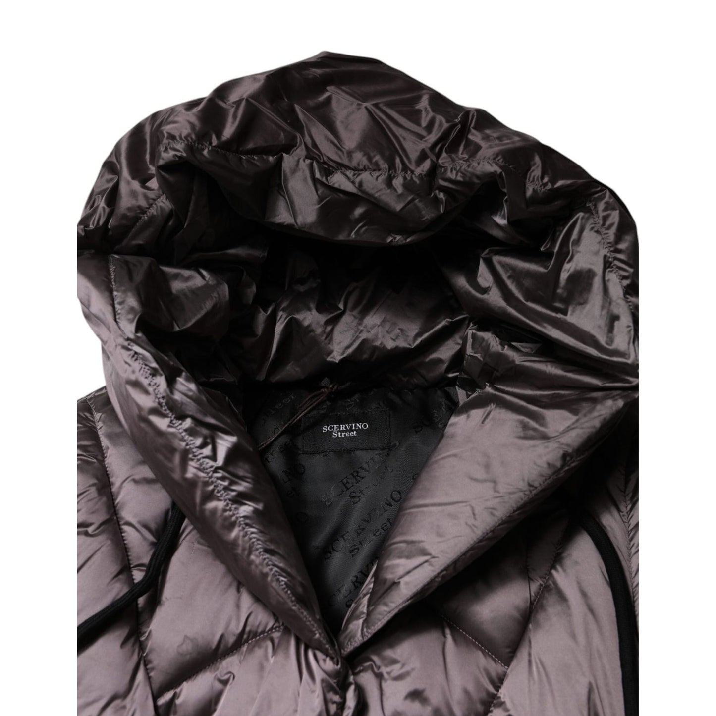 Scervino Street Violet Puffer Quilted Hooded Women Coat Jacket