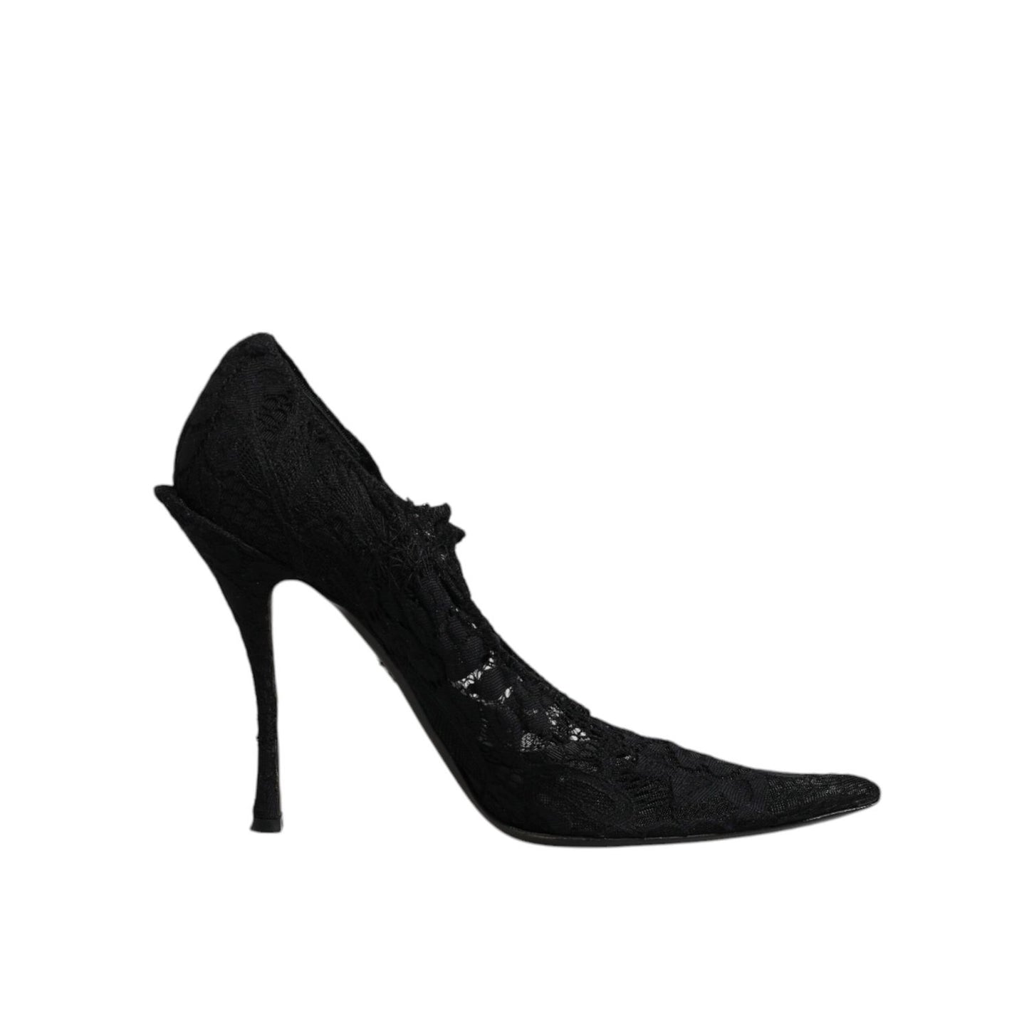 Dolce & Gabbana Black Lace Crystals Mary Jane Pumps Shoes