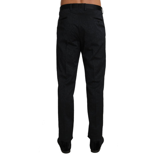 Dolce & Gabbana Floral Brocade Formal Trousers Jeans & Pants Dolce & Gabbana Black