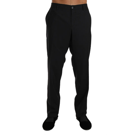 Dolce & Gabbana Elegant Black Wool Dress Pants Jeans & Pants Dolce & Gabbana Black