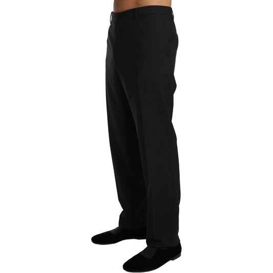 Dolce & Gabbana Elegant Black Wool Dress Pants Jeans & Pants Dolce & Gabbana Black