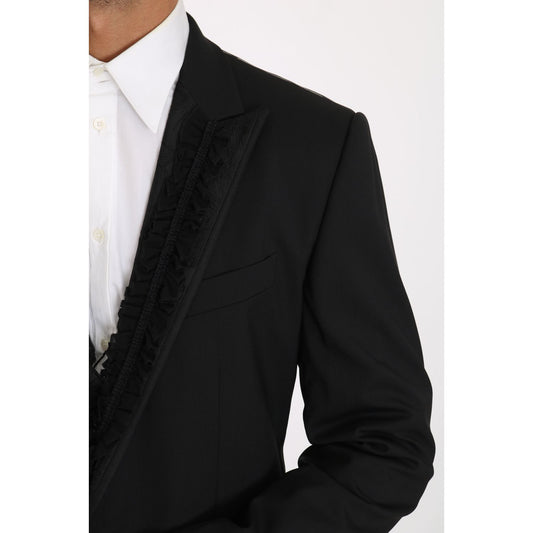 Dolce & Gabbana Elegant Black Slim Fit Martini Blazer Jacket Dolce & Gabbana Black
