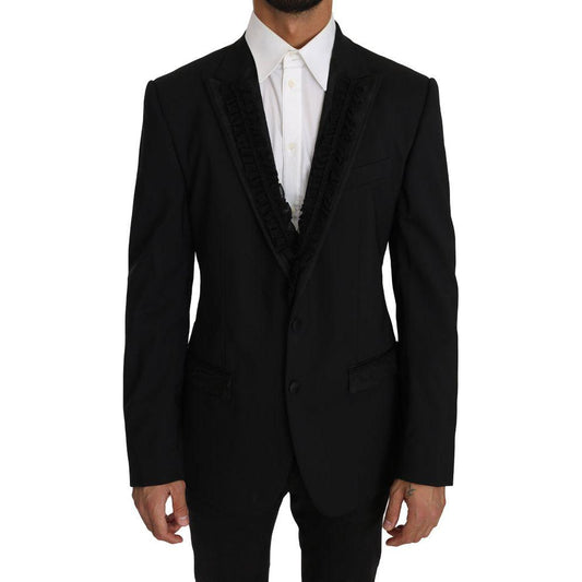 Dolce & Gabbana Elegant Black Slim Fit Martini Blazer Jacket Dolce & Gabbana Black